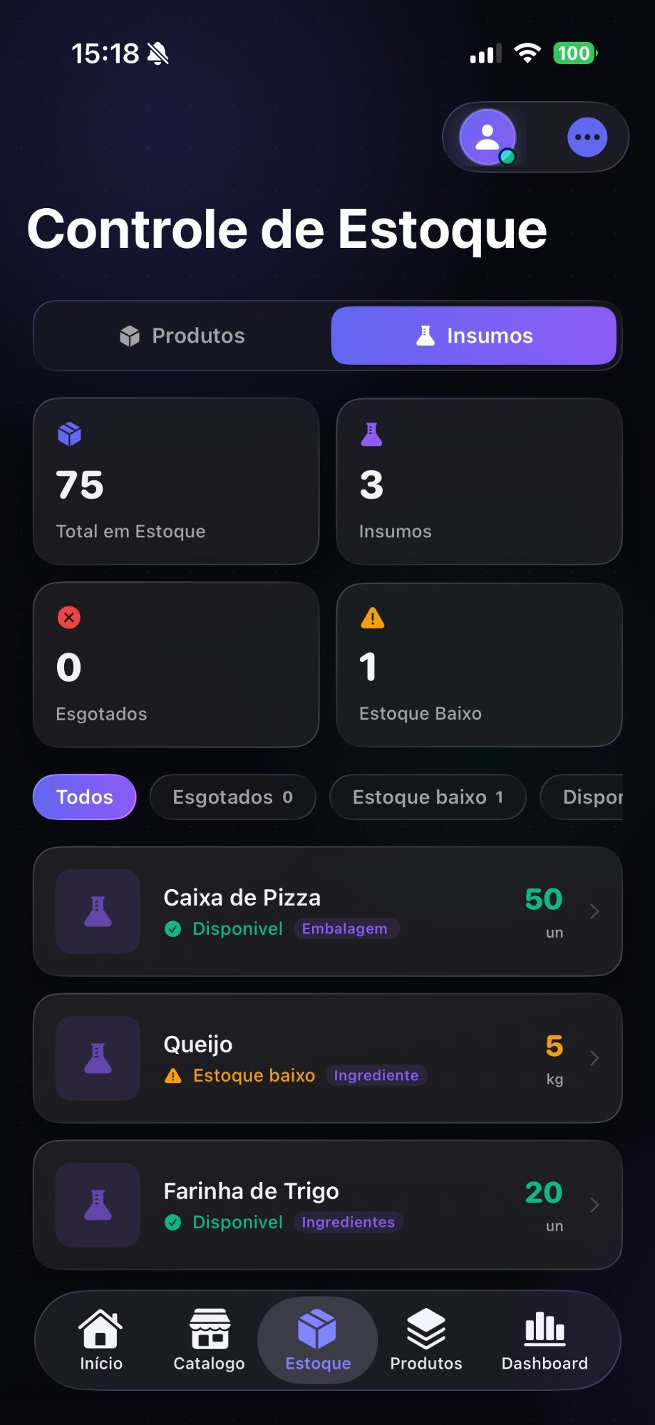 Alertas de estoque